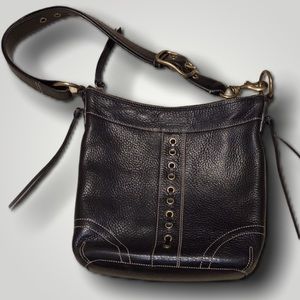 Black leather Coach purse